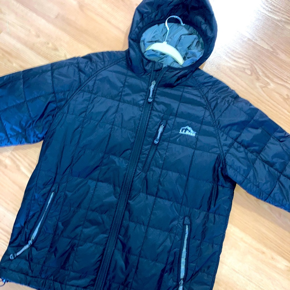 LL Bean Black Waterproof Jacket Medium